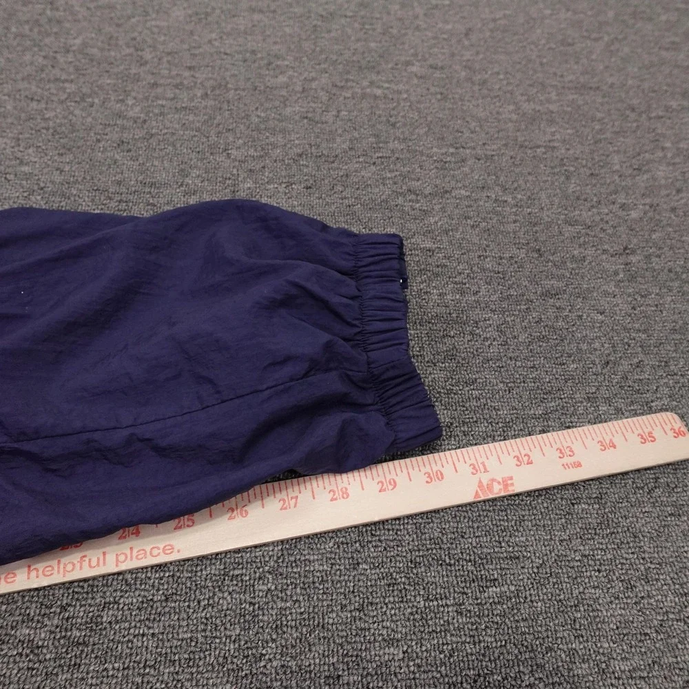 Vintage Adidas Track Pants Mens Medium Blue Nylon Trefoil Ankle Zip 90s